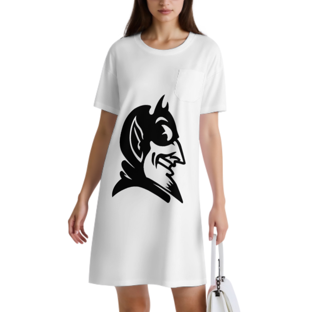 Vintage Devil Mascot Graphic T-Shirt – Retro Sports Fan Gothic Logo Tee(z921)