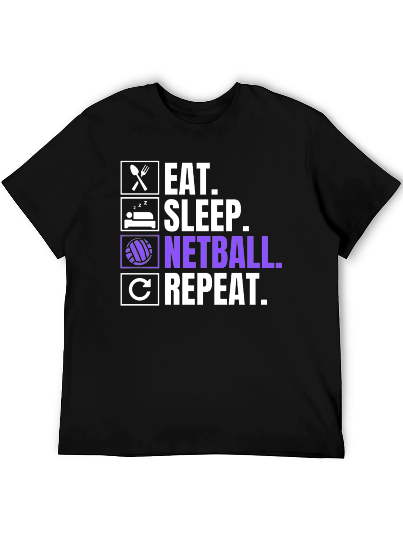 Eat Sleep Netball Repeat Graphic T-Shirt