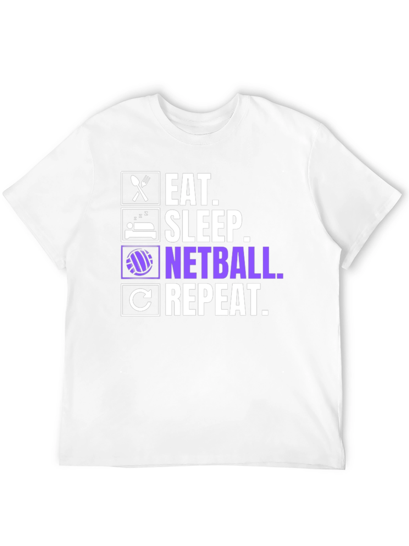 Eat Sleep Netball Repeat Graphic T-Shirt