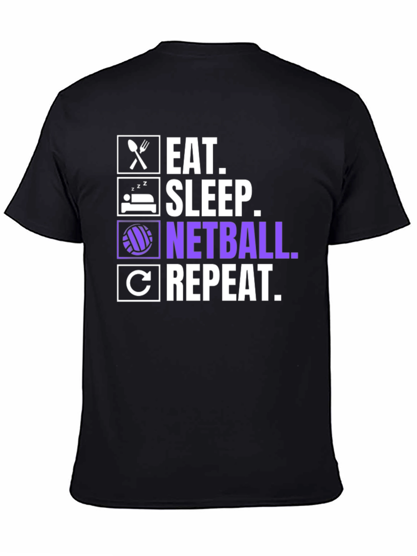 Eat Sleep Netball Repeat Graphic T-Shirt