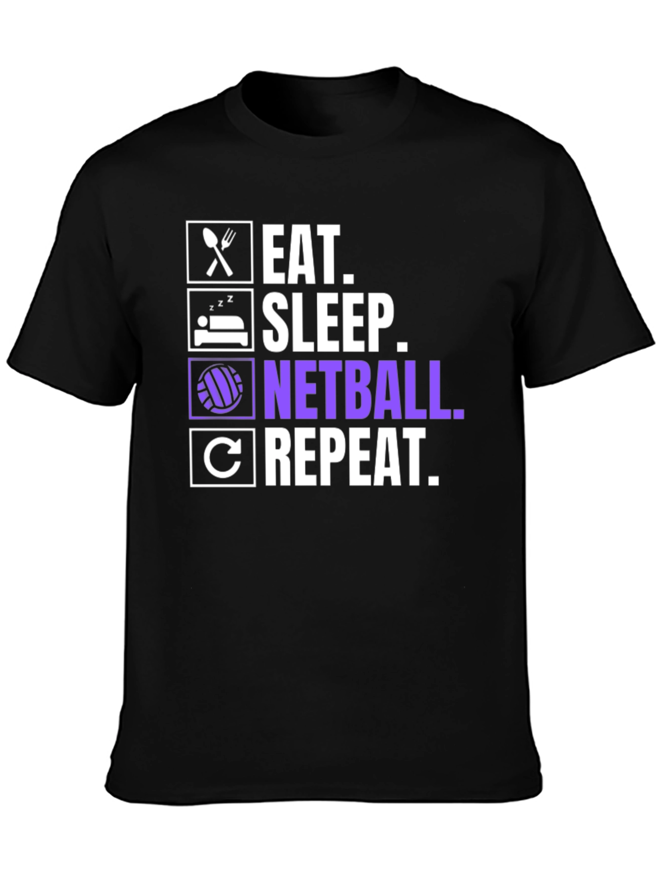 Eat Sleep Netball Repeat Graphic T-Shirt