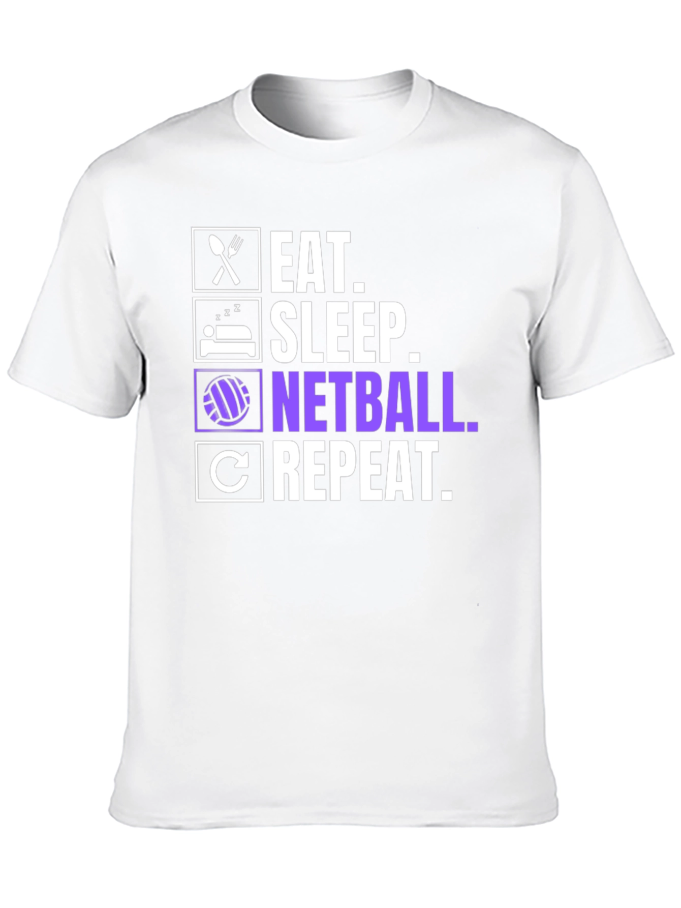 Eat Sleep Netball Repeat Graphic T-Shirt