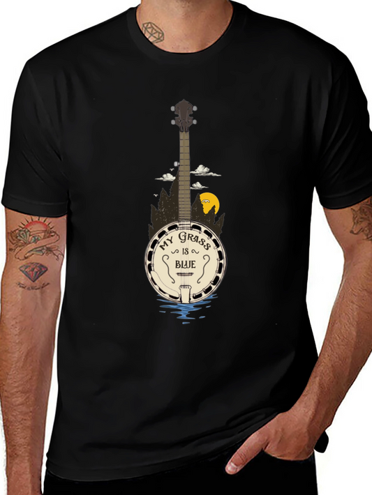 My Grass Is Blue Banjo Graphic T-Shirt