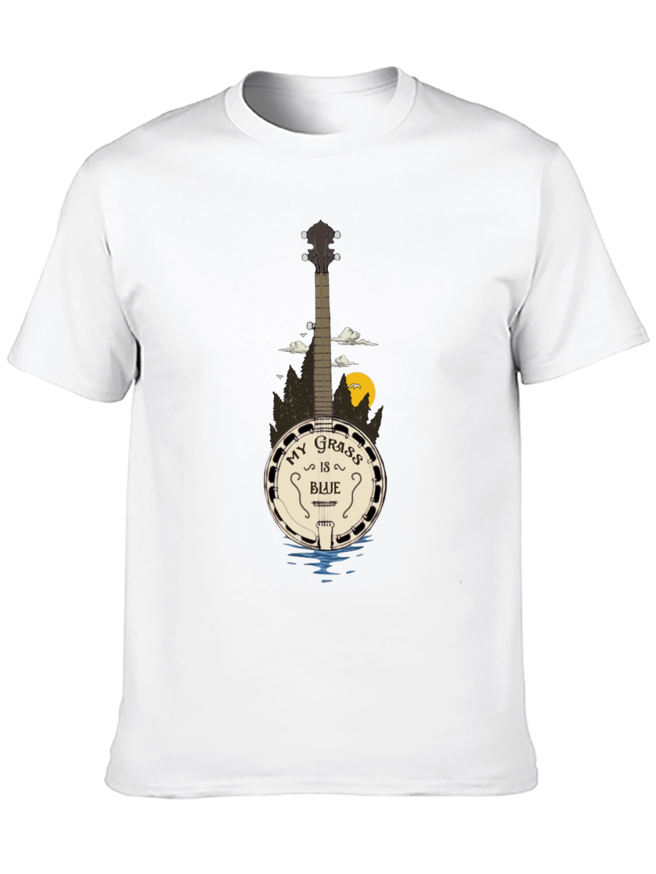 My Grass Is Blue Banjo Graphic T-Shirt