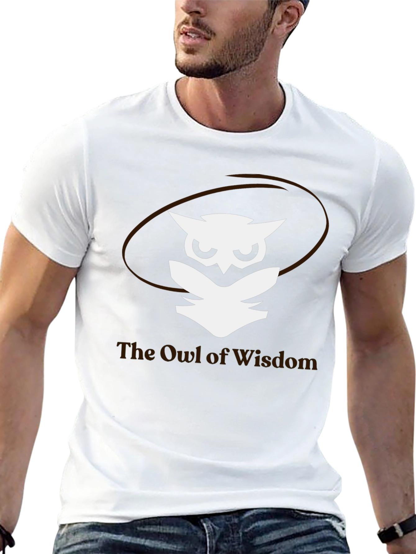 The Owl of Wisdom Graphic T-Shirt - Black