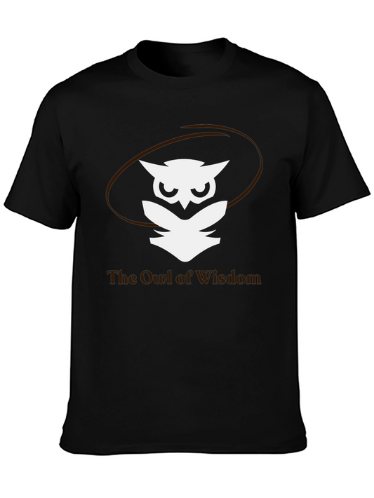 The Owl of Wisdom Graphic T-Shirt - Black