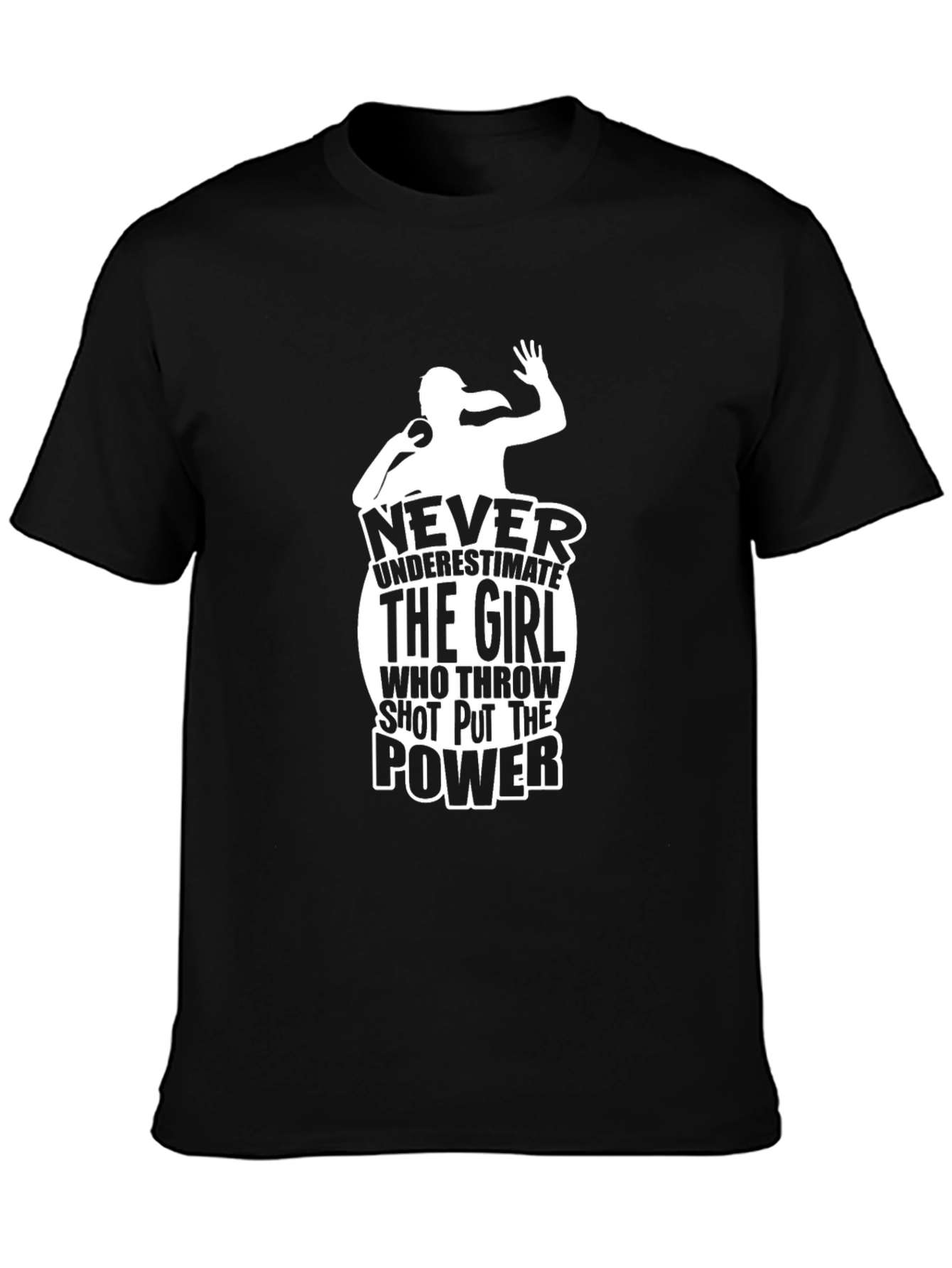 Shot Put Girl Power T-Shirt - Black