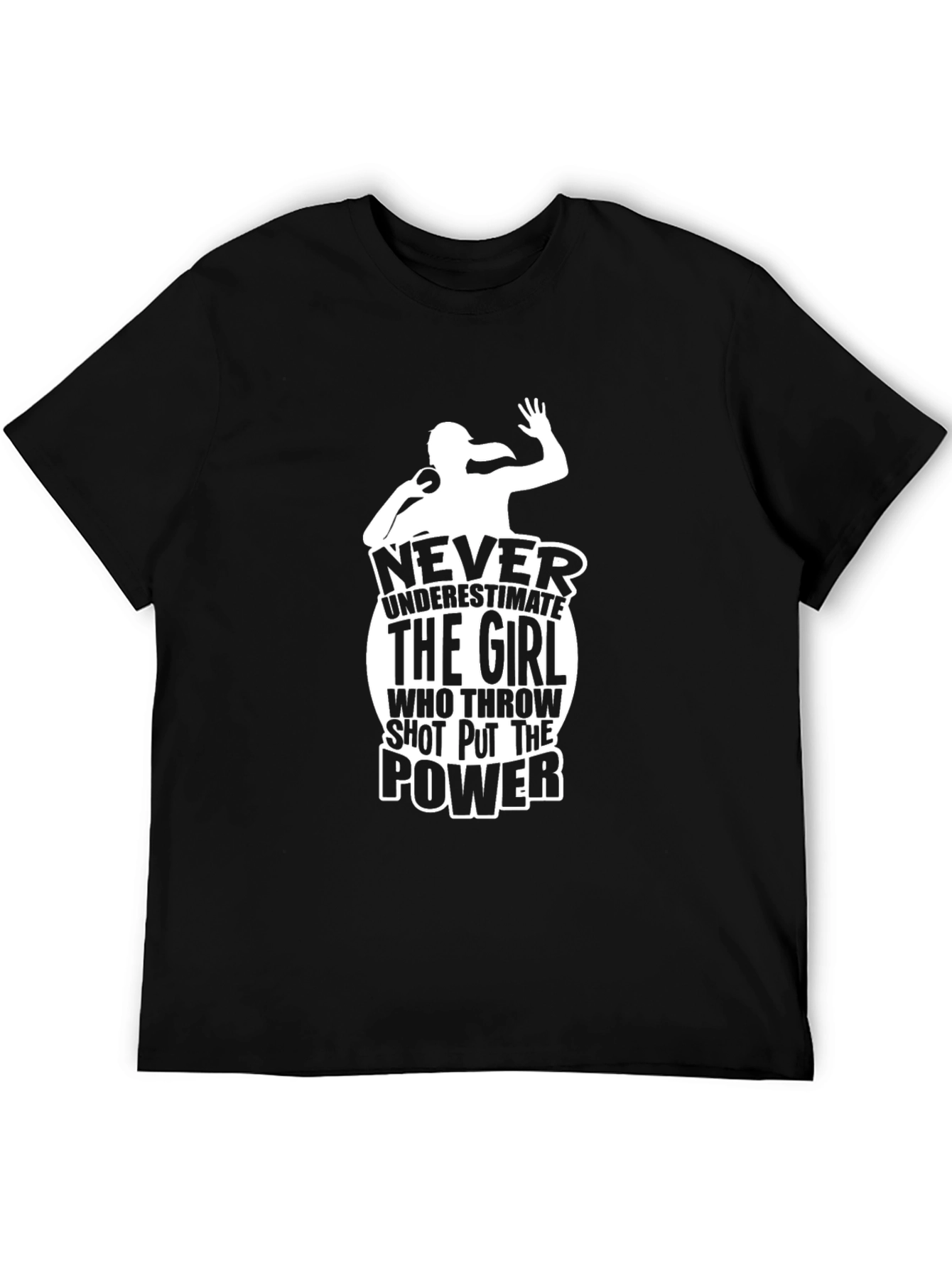 Shot Put Girl Power T-Shirt - Black