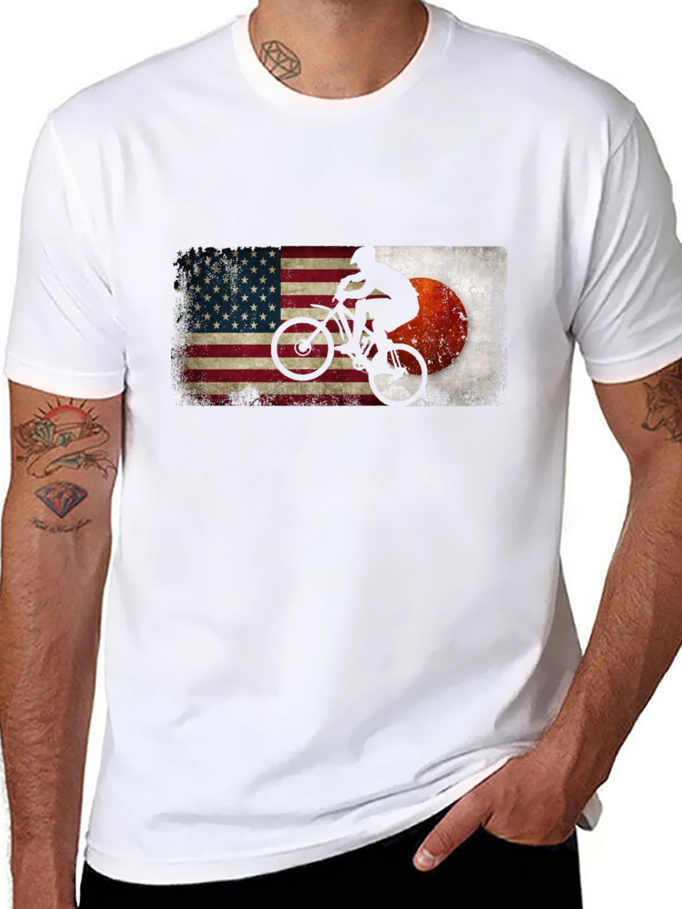 USA Japan MTB Rider T-Shirt