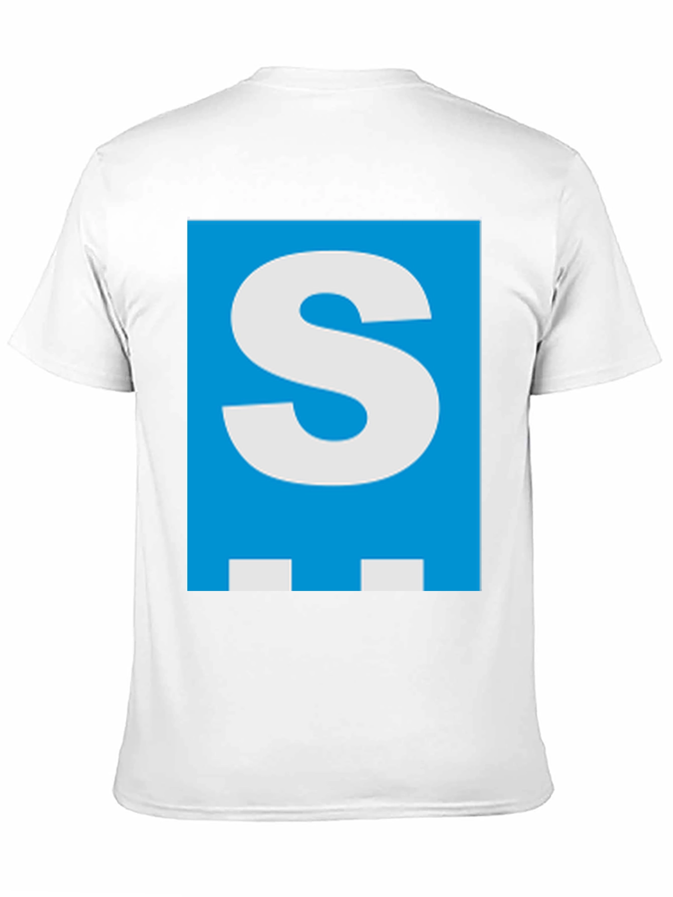 Letter S Graphic Tee - Mens Black Cotton T-Shirt