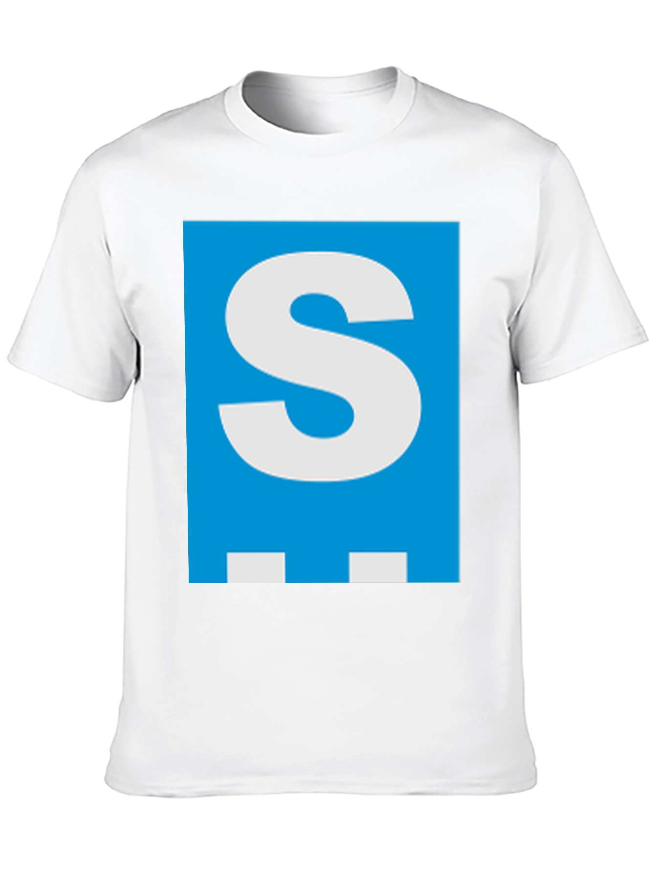 Letter S Graphic Tee - Mens Black Cotton T-Shirt