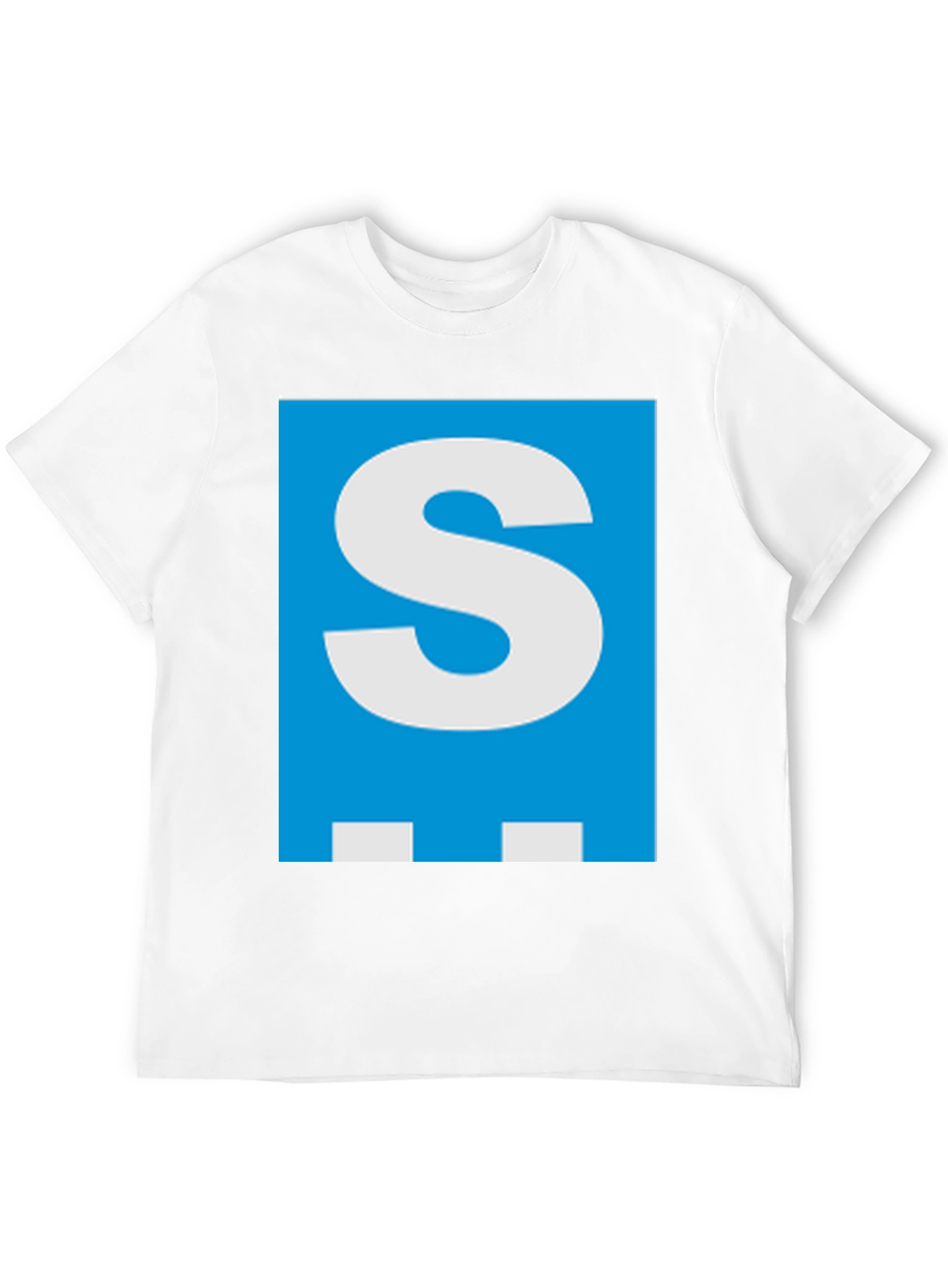 Letter S Graphic Tee - Mens Black Cotton T-Shirt