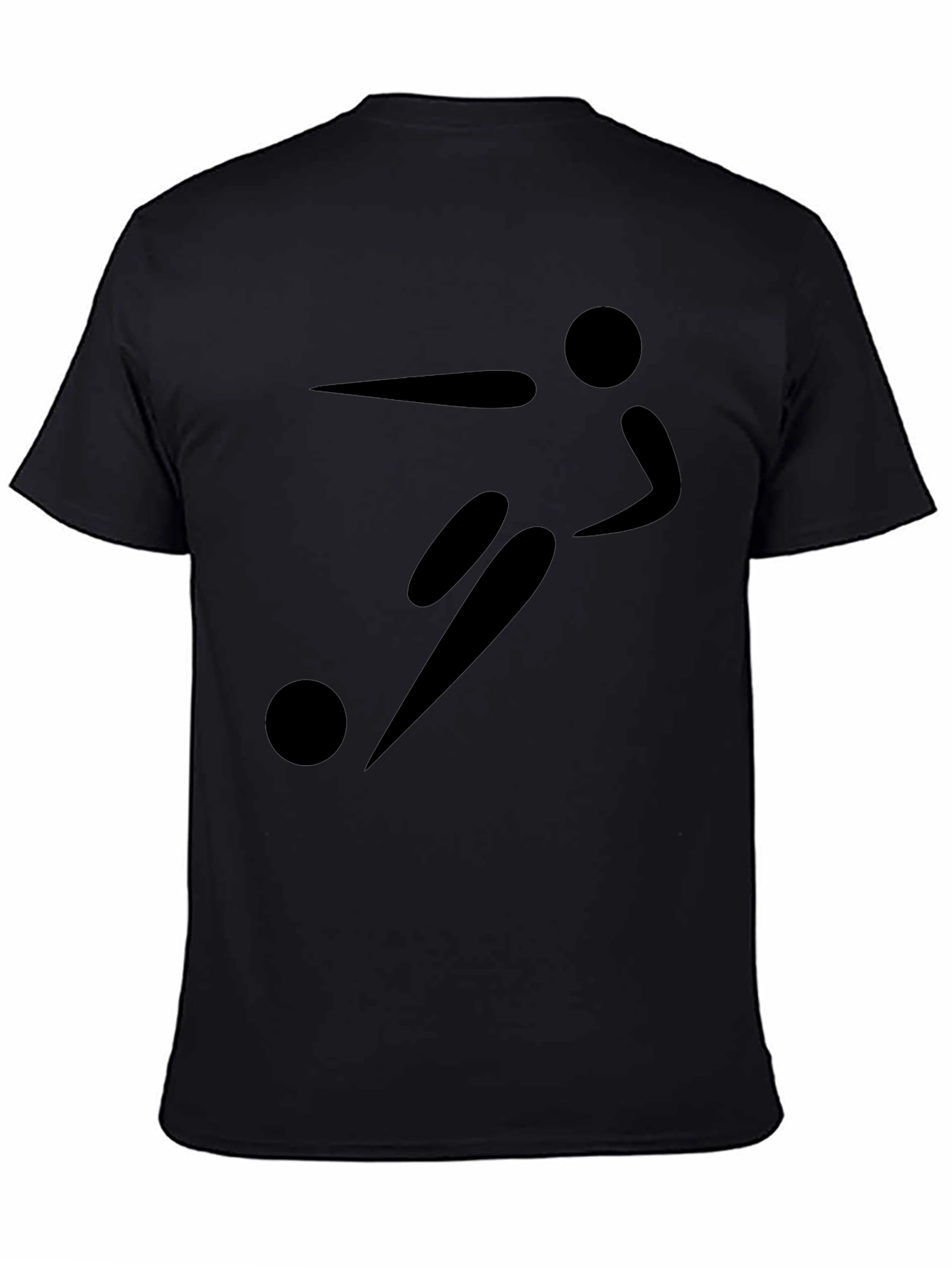 Mens Black Soccer Player Graphic T-Shirt