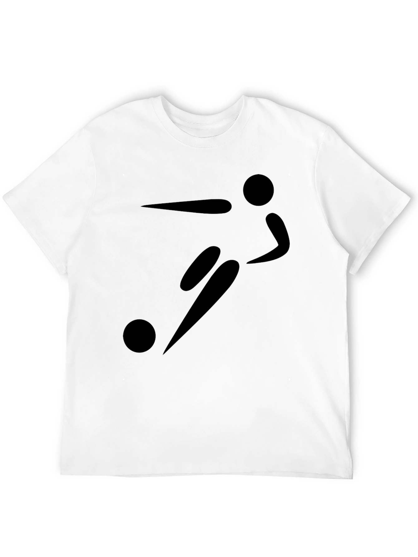 Mens Black Soccer Player Graphic T-Shirt