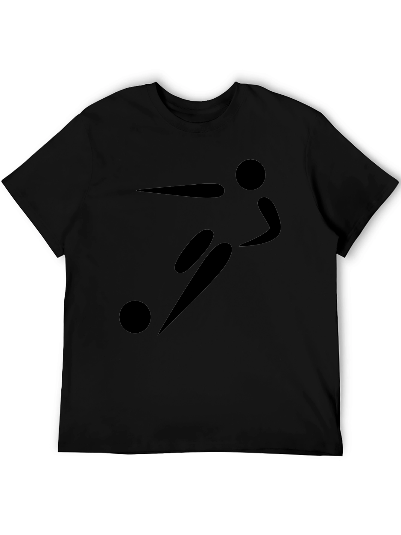 Mens Black Soccer Player Graphic T-Shirt