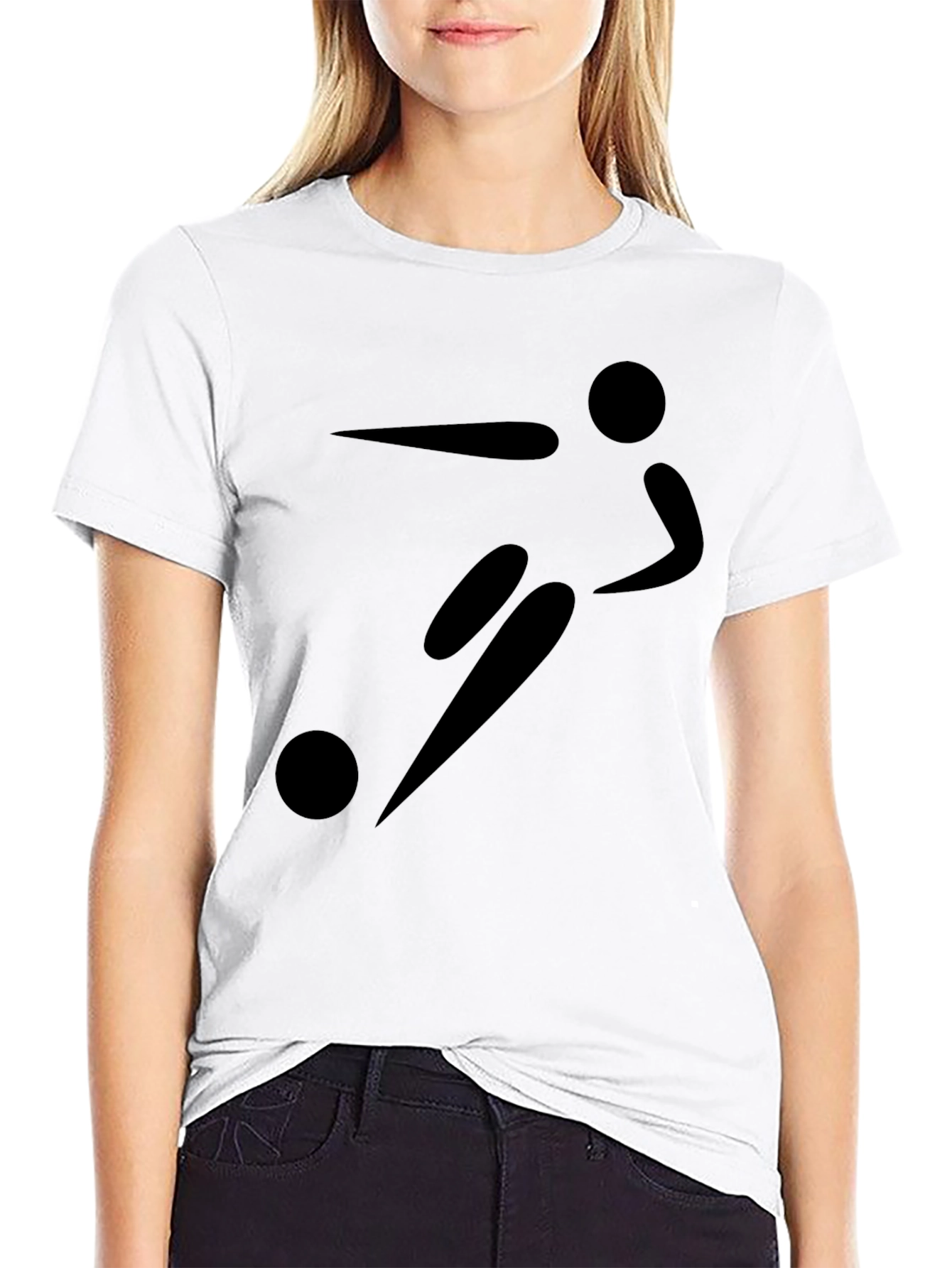 Mens Black Soccer Player Graphic T-Shirt