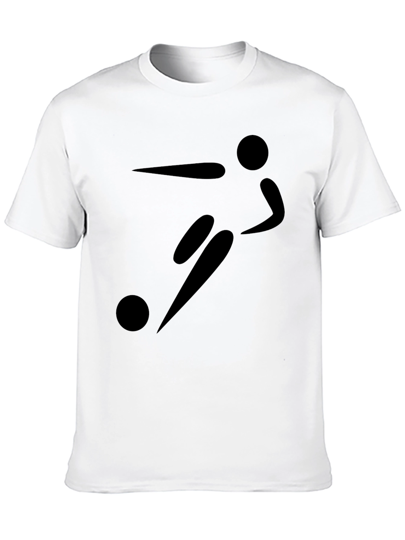 Mens Black Soccer Player Graphic T-Shirt