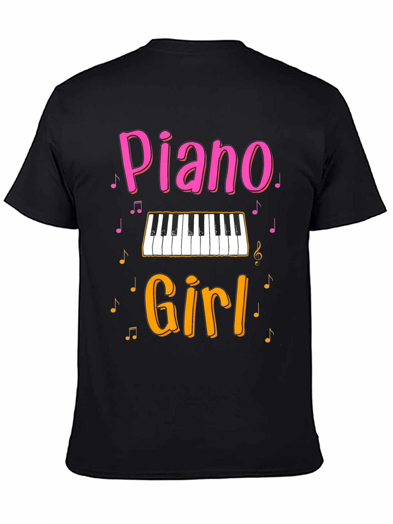 Piano Girl Graphic Tee - Music Lover T-Shirt
