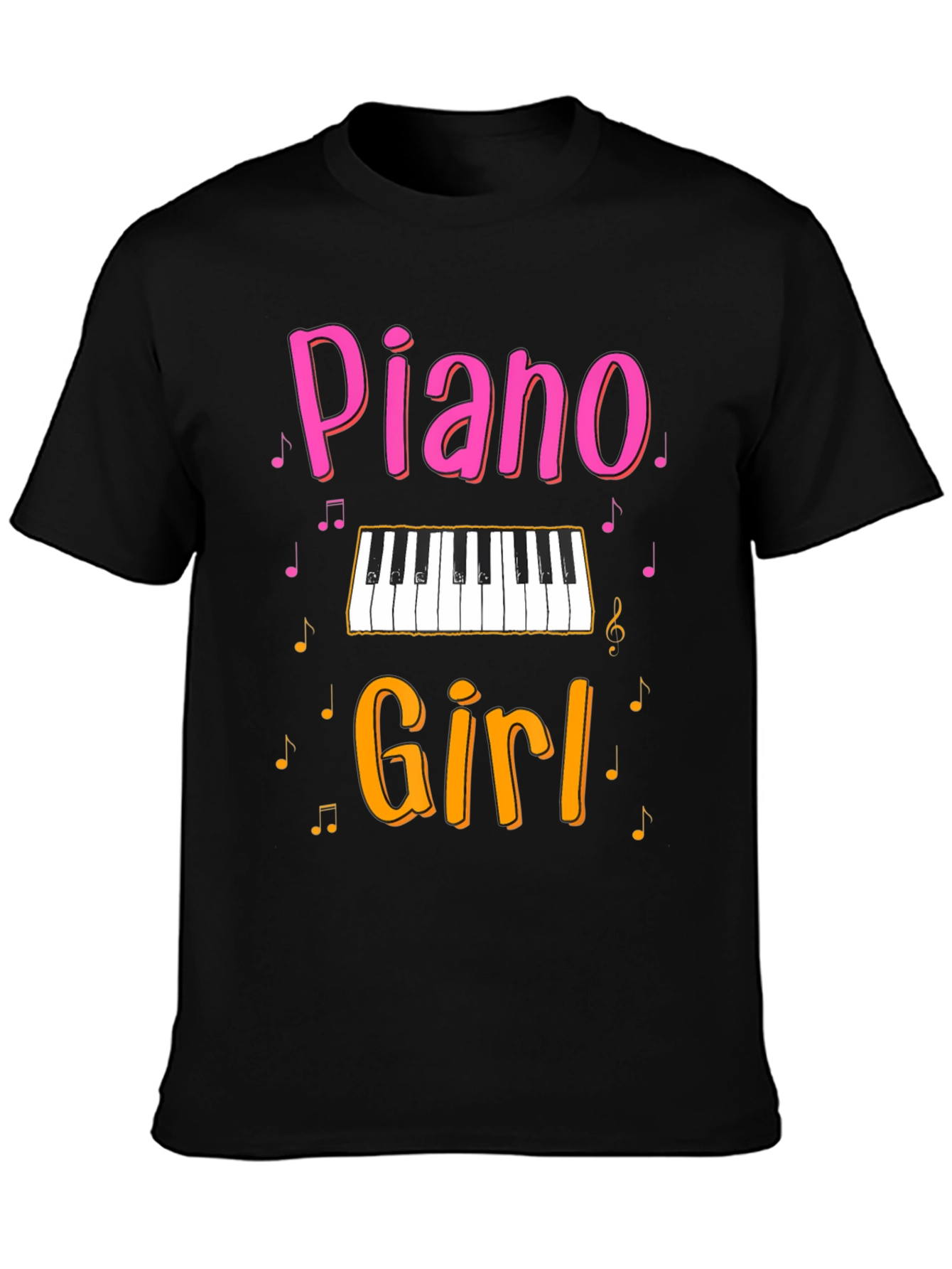 Piano Girl Graphic Tee - Music Lover T-Shirt