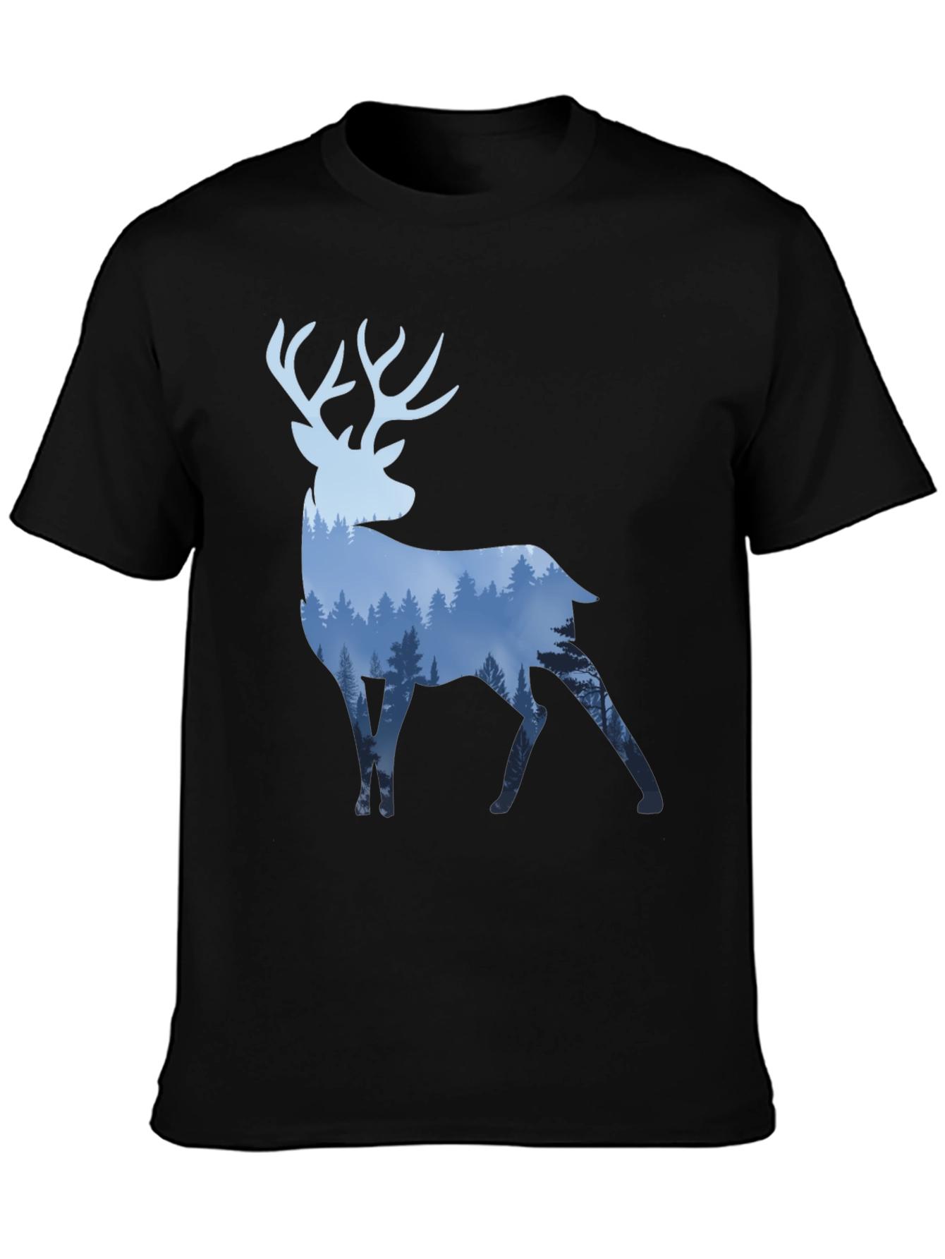 Deer Forest Graphic Tee - Mens Black T-Shirt