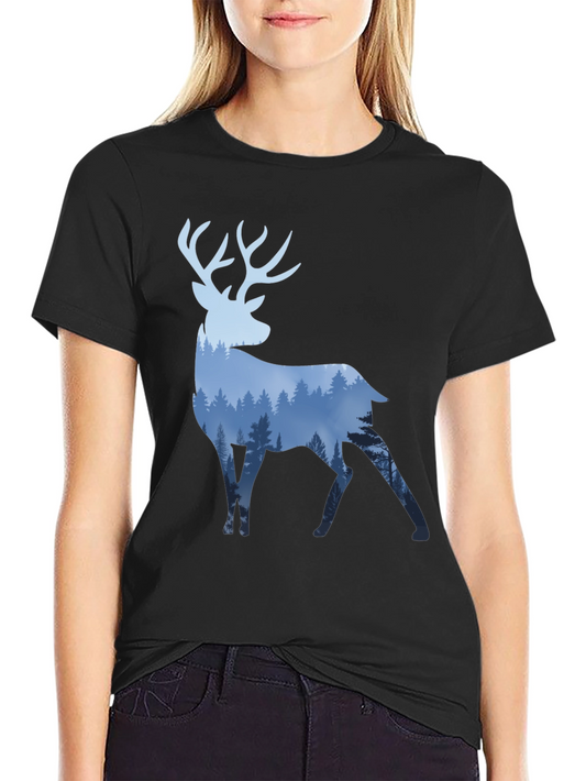 Deer Forest Graphic Tee - Mens Black T-Shirt