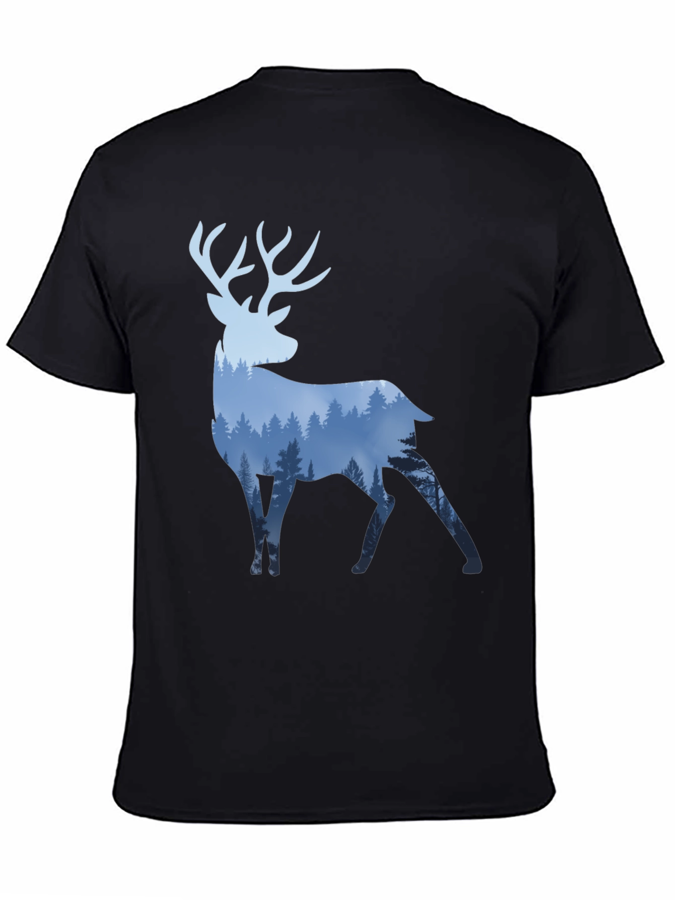 Deer Forest Graphic Tee - Mens Black T-Shirt
