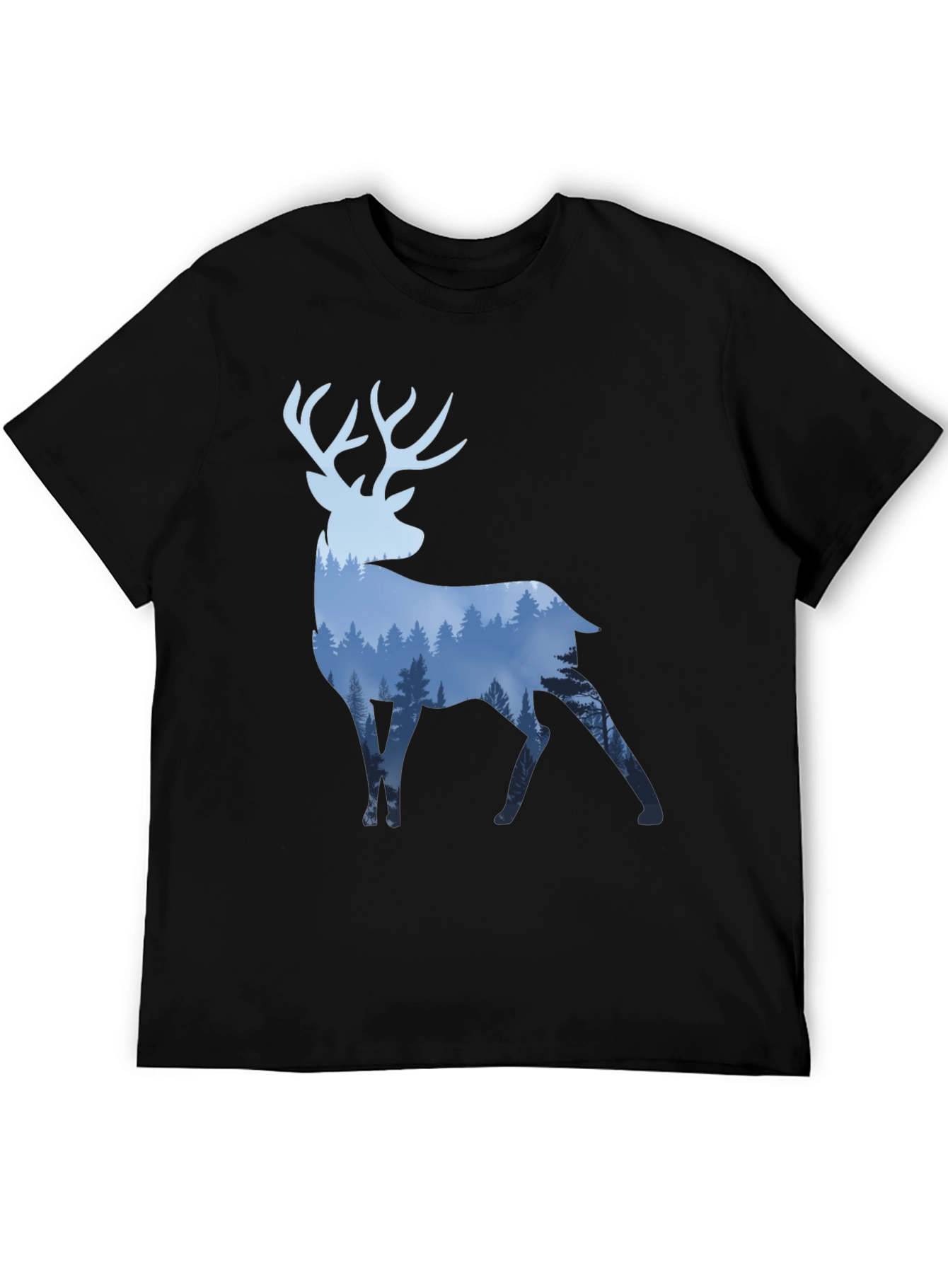 Deer Forest Graphic Tee - Mens Black T-Shirt