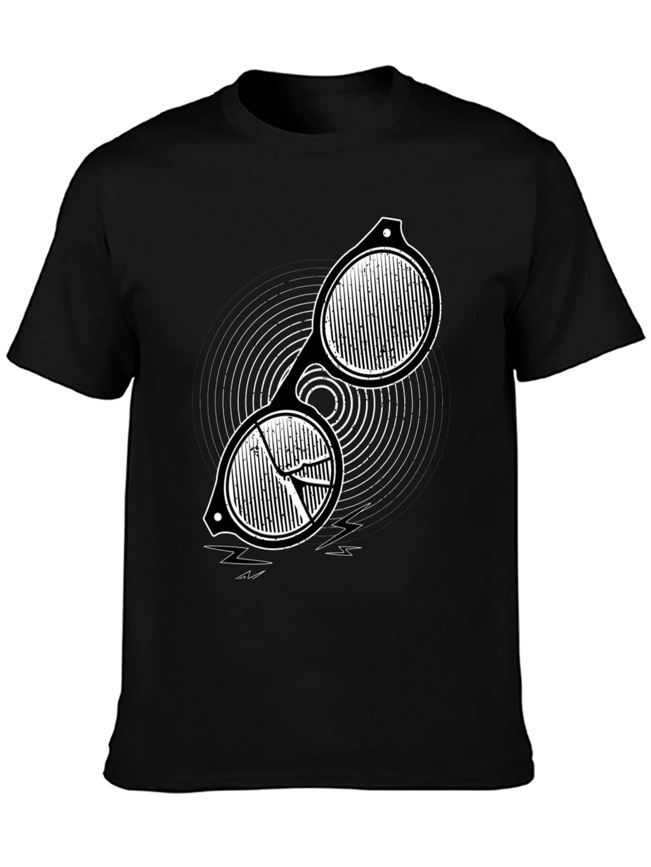 Abstract Sunglasses Graphic Tee - Black