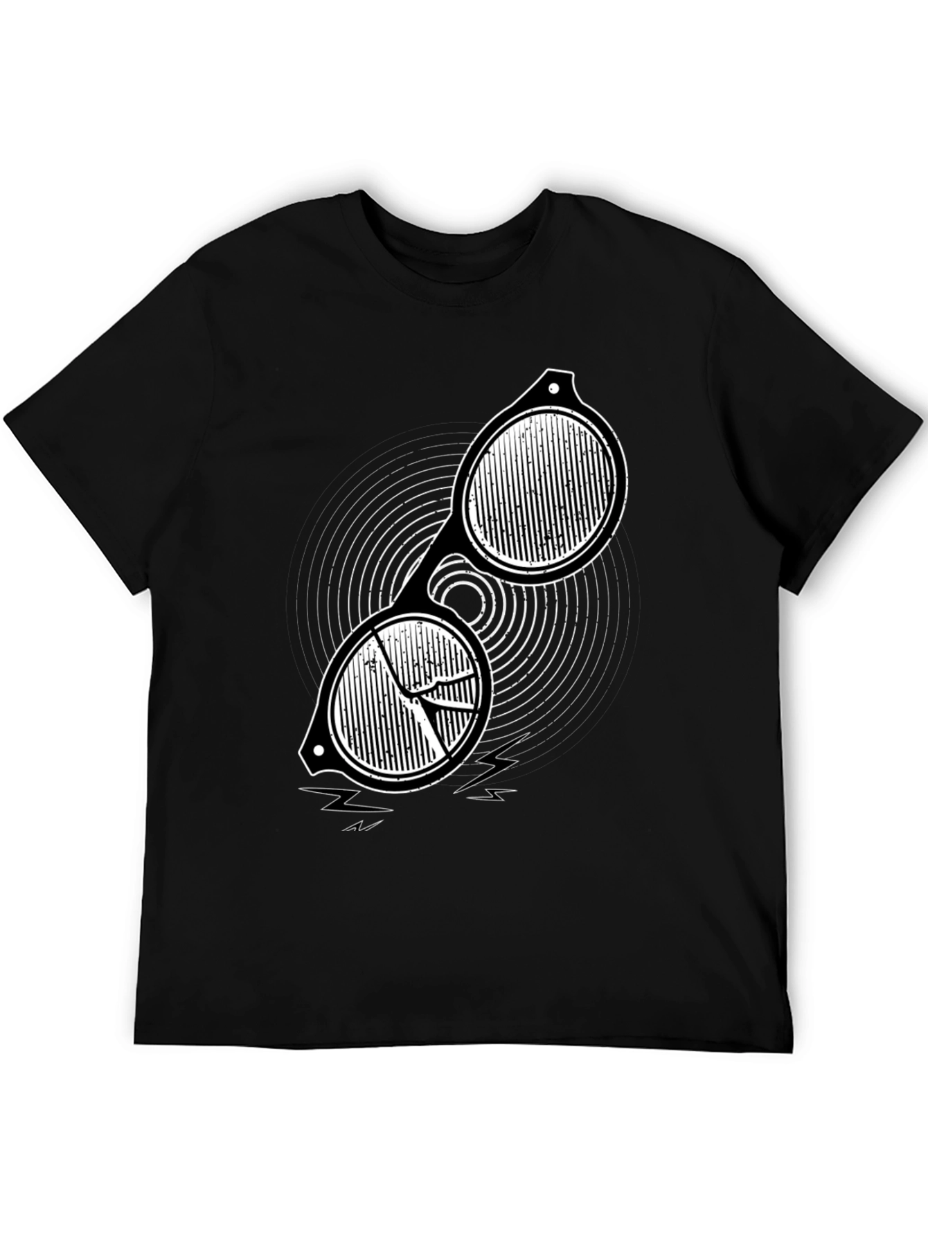 Abstract Sunglasses Graphic Tee - Black