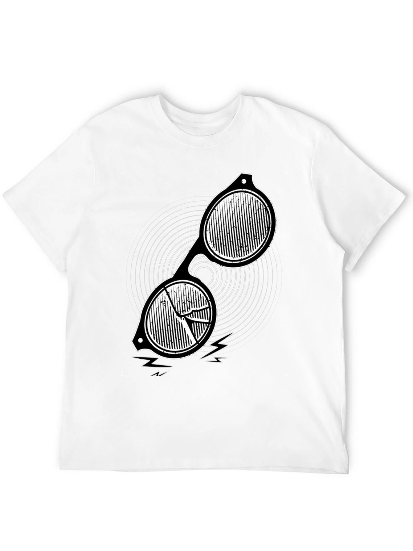 Abstract Sunglasses Graphic Tee - Black