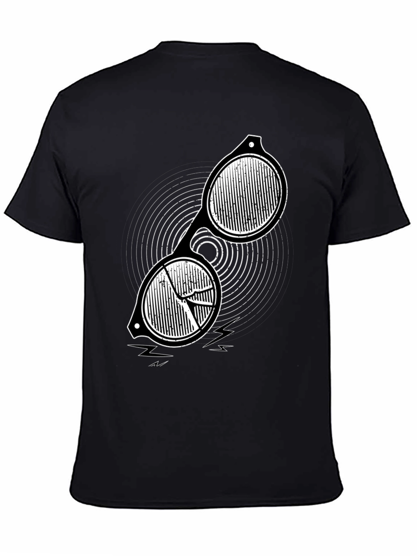 Abstract Sunglasses Graphic Tee - Black