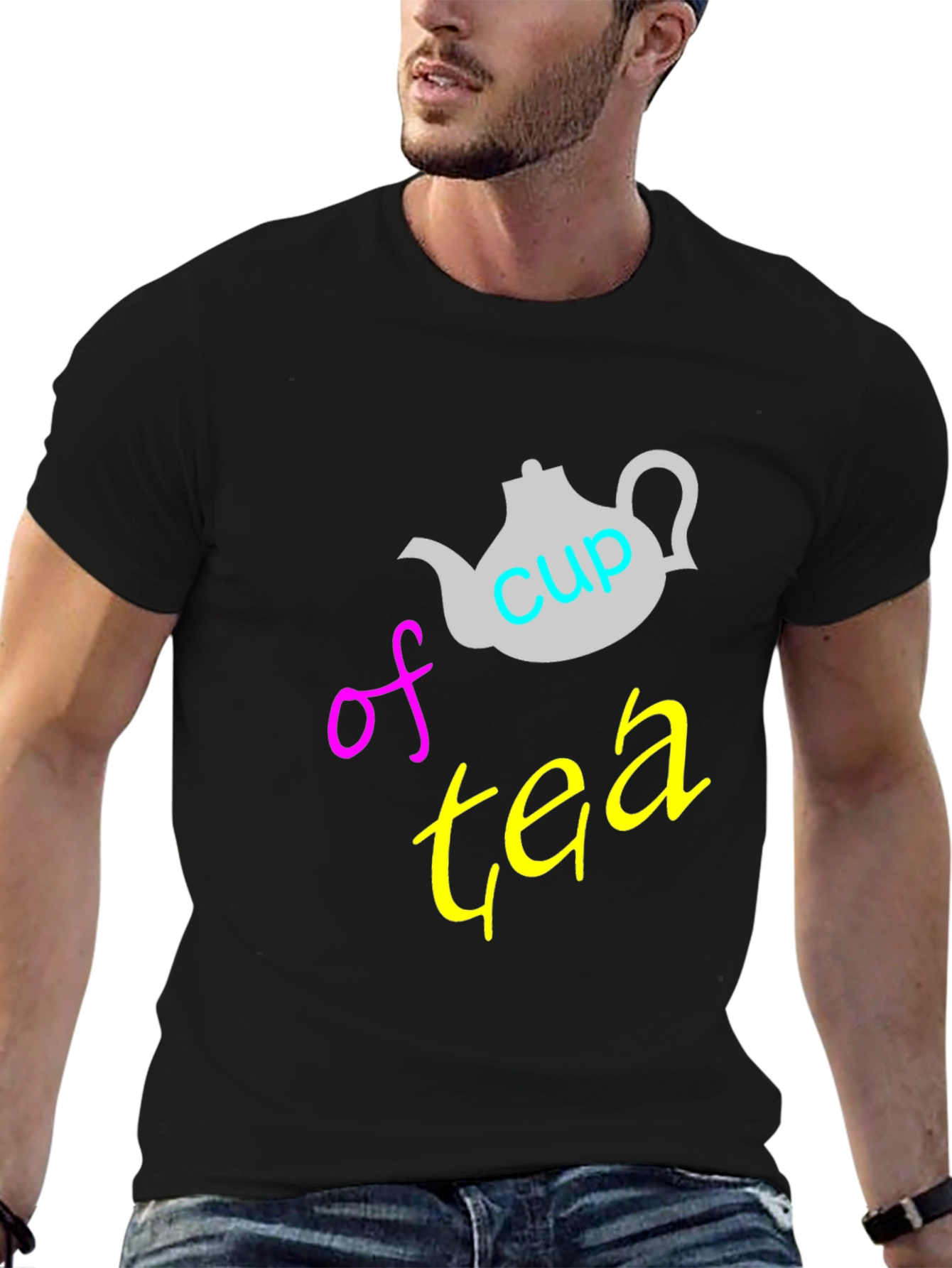 Cup of Tea T-Shirt - Black Unique Graphic Tee