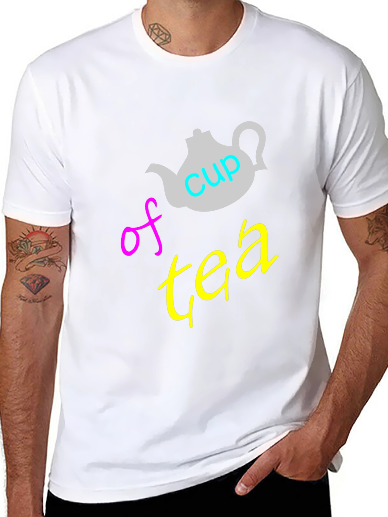 Cup of Tea T-Shirt - Black Unique Graphic Tee