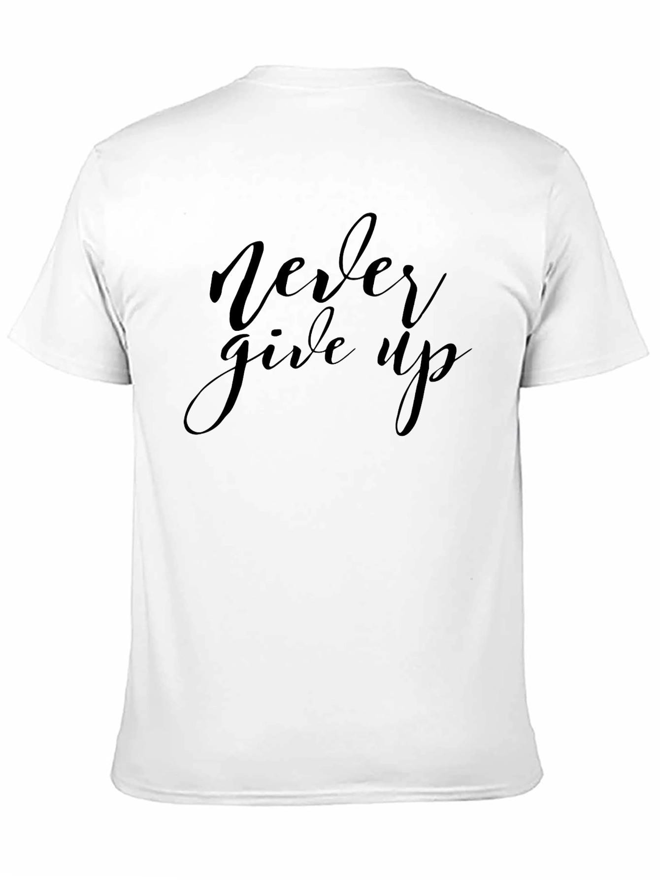 Never Give Up Black Graphic Tee