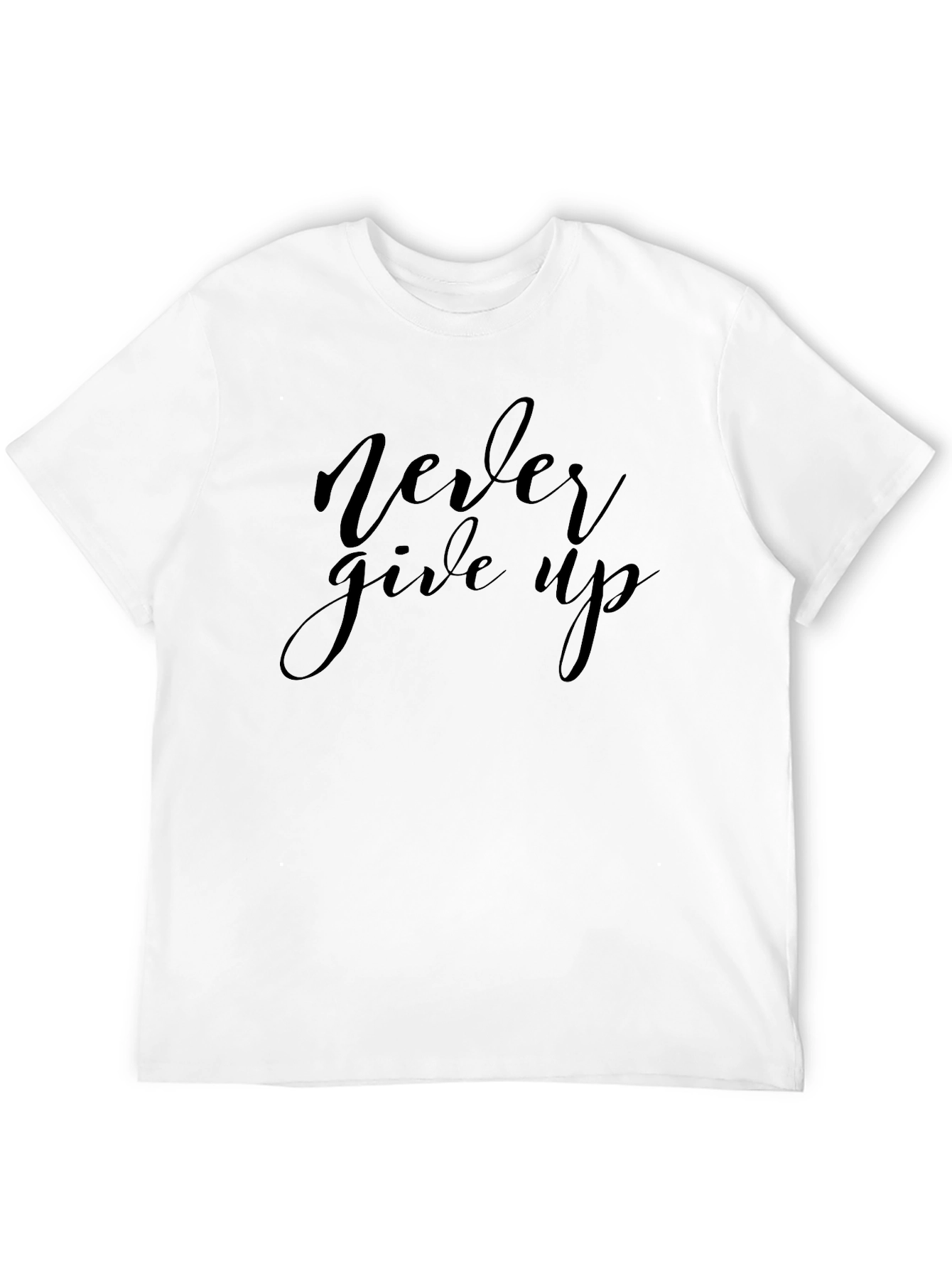 Never Give Up Black Graphic Tee