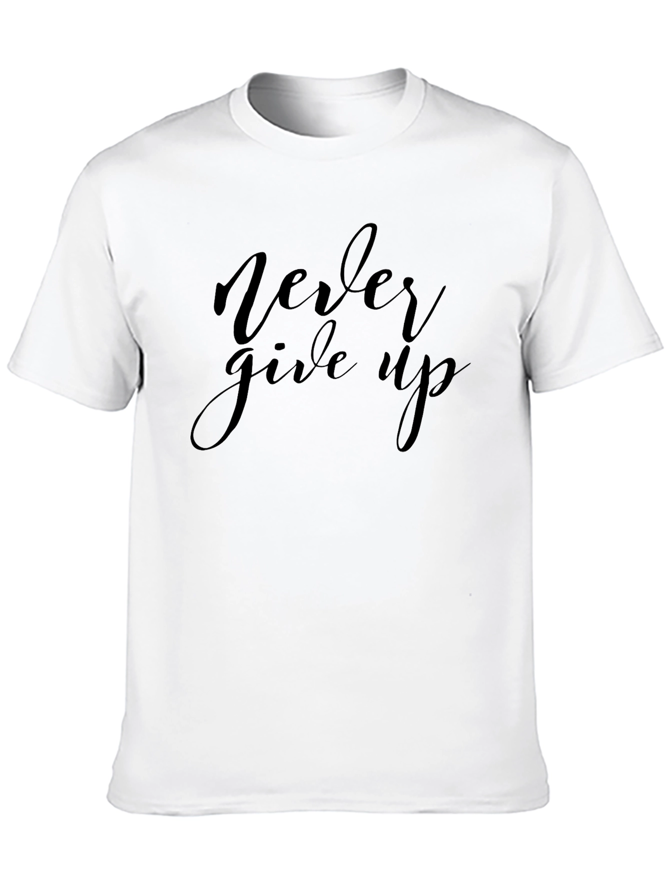 Never Give Up Black Graphic Tee