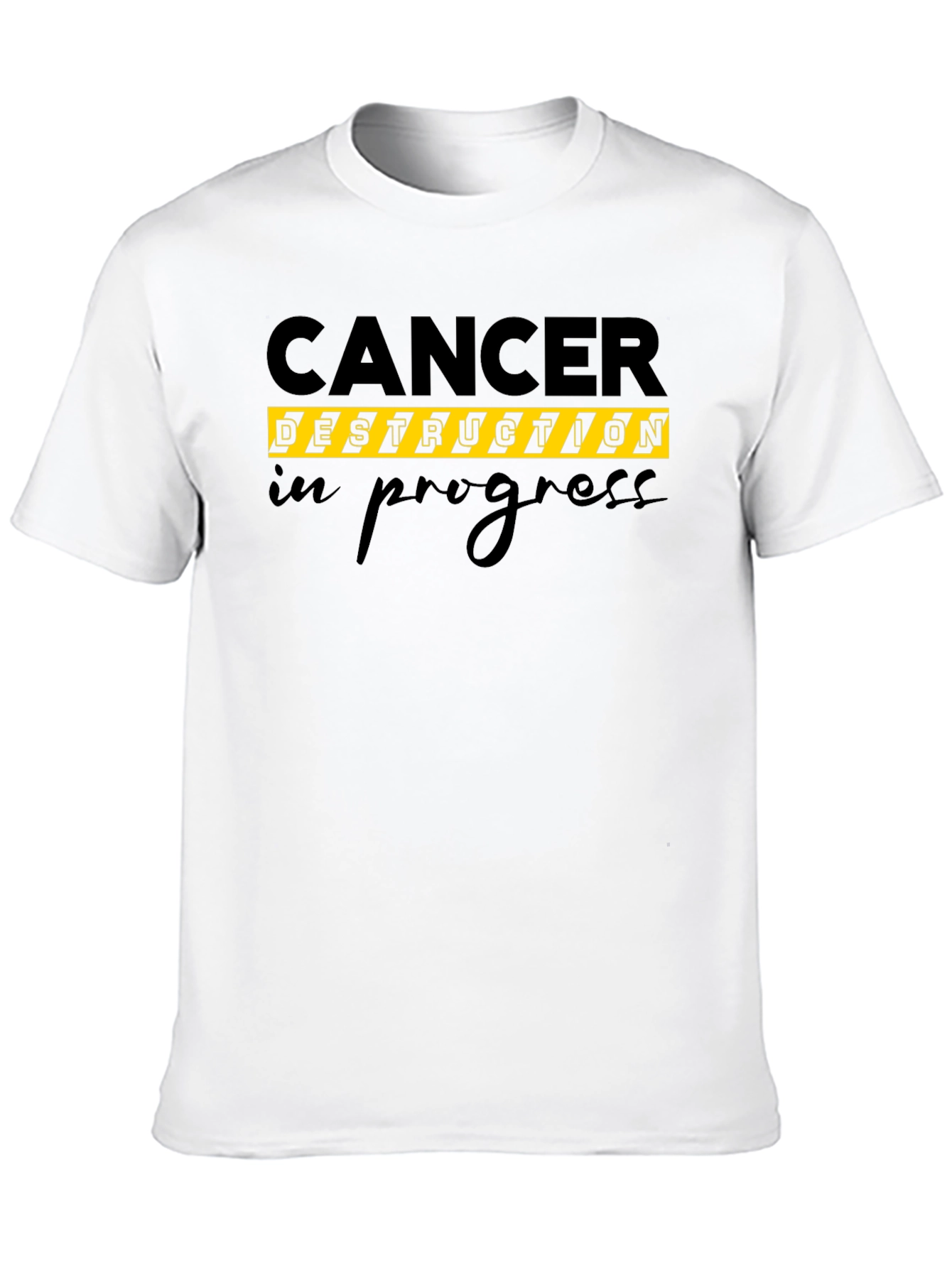 Cancer Destruction In Progress T-Shirt Black Cotton Tee