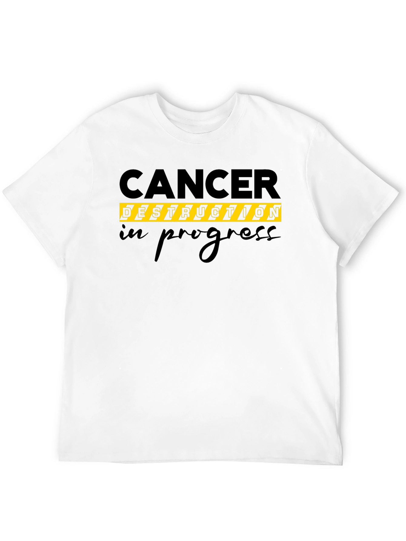 Cancer Destruction In Progress T-Shirt Black Cotton Tee