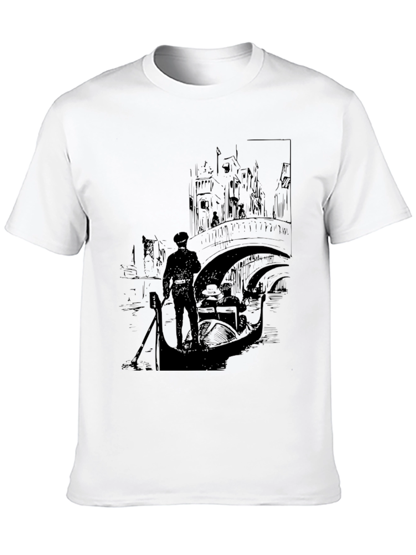 Venice Gondola Graphic Tee - Black T-Shirt