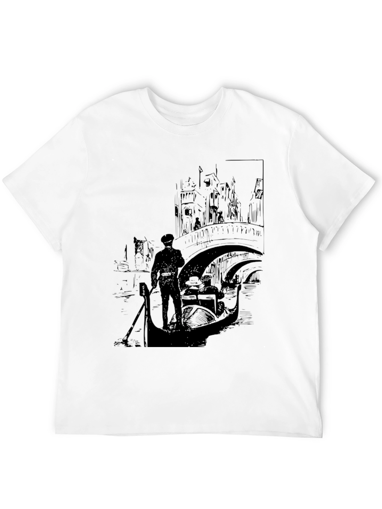 Venice Gondola Graphic Tee - Black T-Shirt