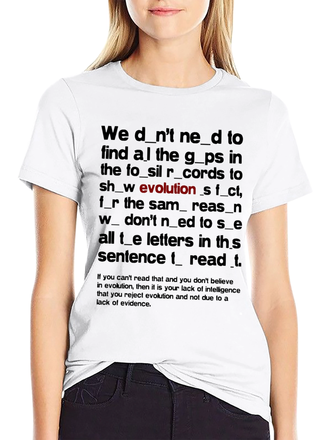 Evolution Missing Letters T-Shirt | Funny Evolution Graphic Tee | Humor Shirt | Geek Gift | Free Shipping $50+
