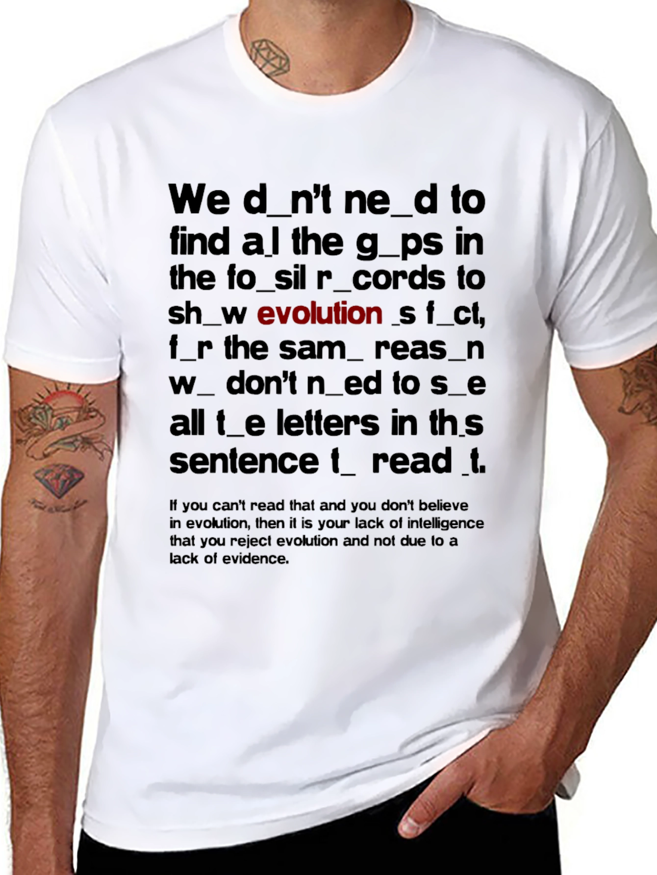 Evolution Missing Letters T-Shirt | Funny Evolution Graphic Tee | Humor Shirt | Geek Gift | Free Shipping $50+