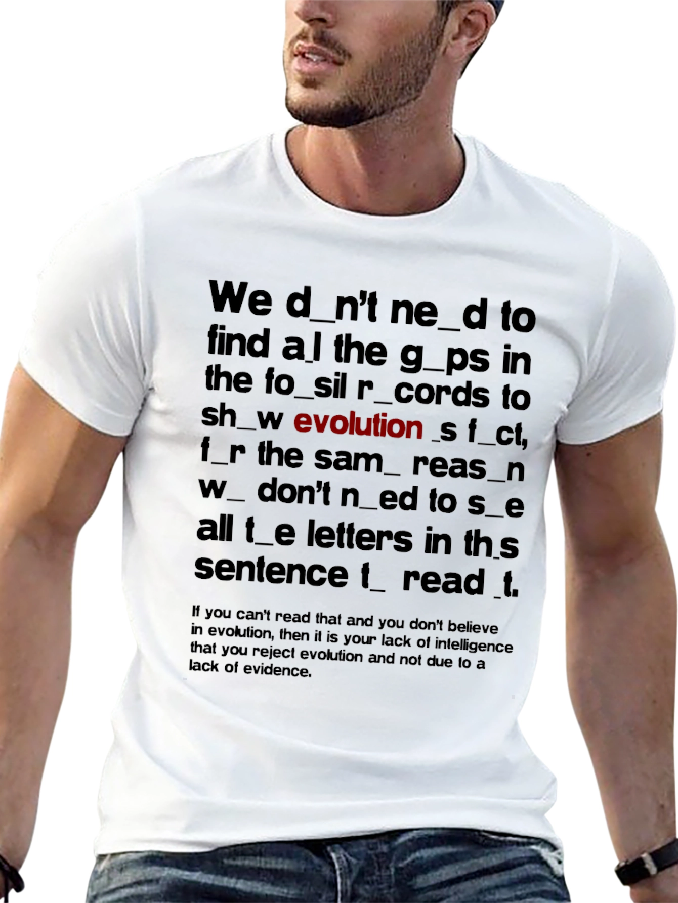 Evolution Missing Letters T-Shirt | Funny Evolution Graphic Tee | Humor Shirt | Geek Gift | Free Shipping $50+