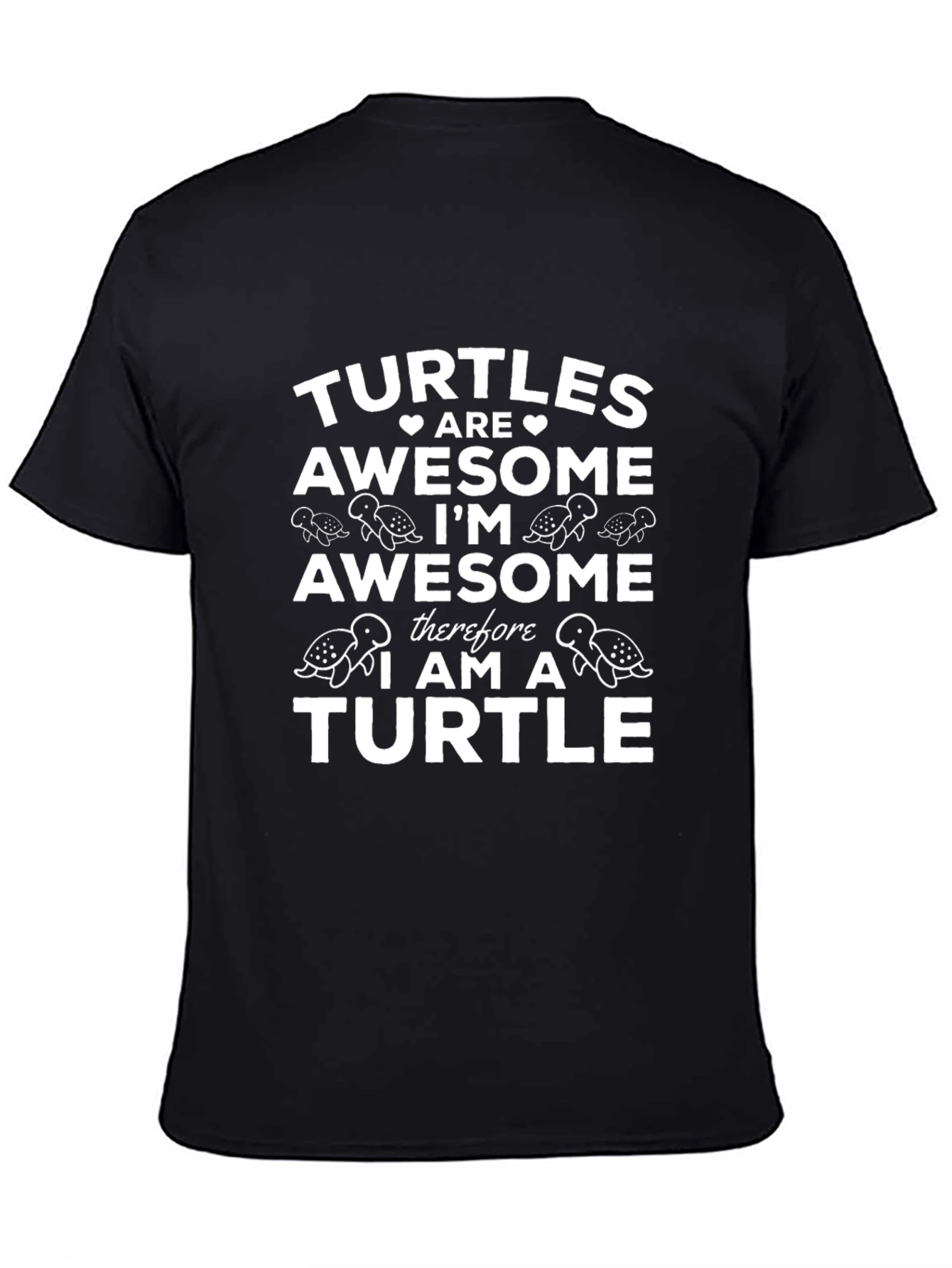 Turtles Are Awesome Black T-Shirt
