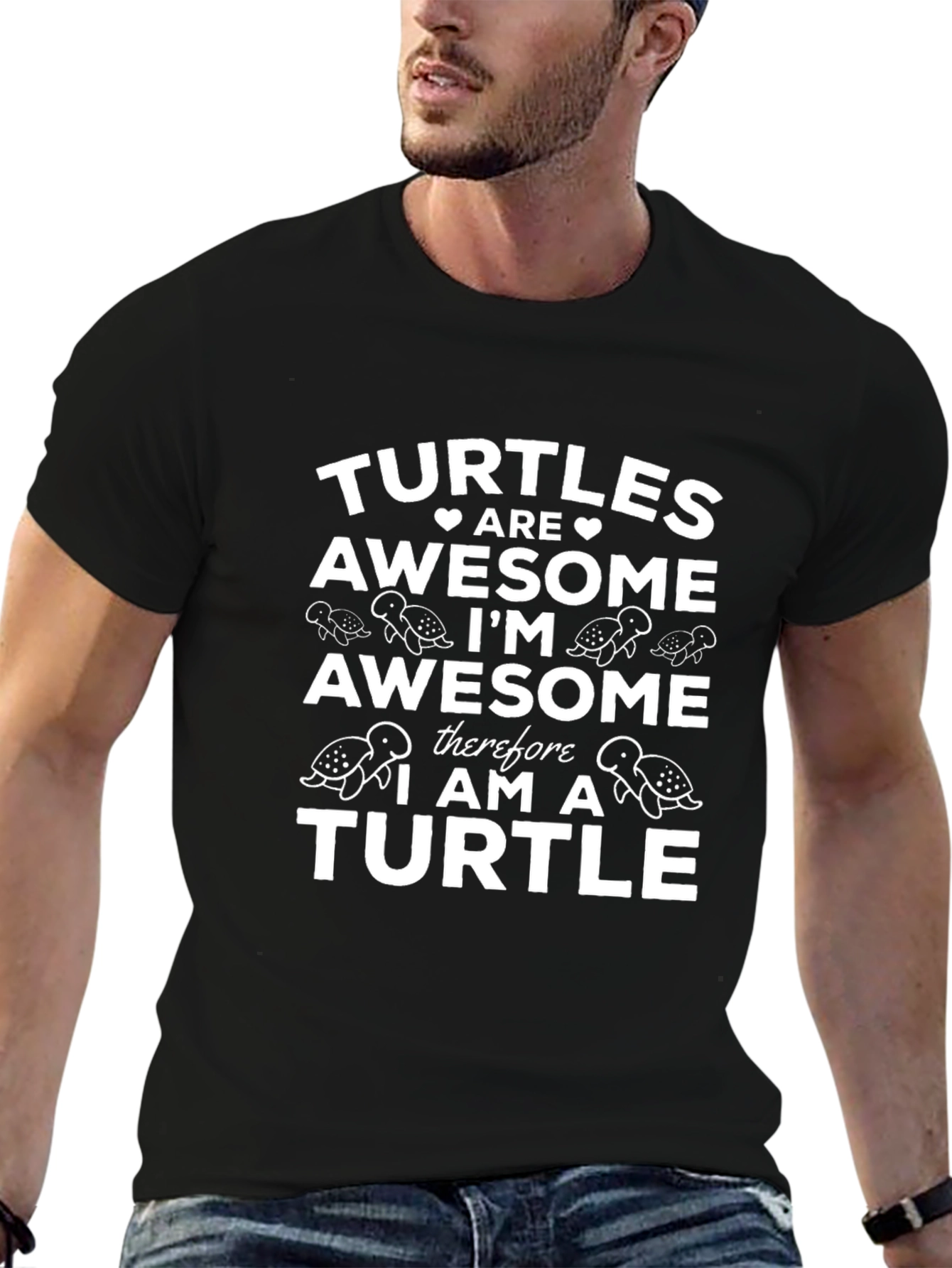 Turtles Are Awesome Black T-Shirt