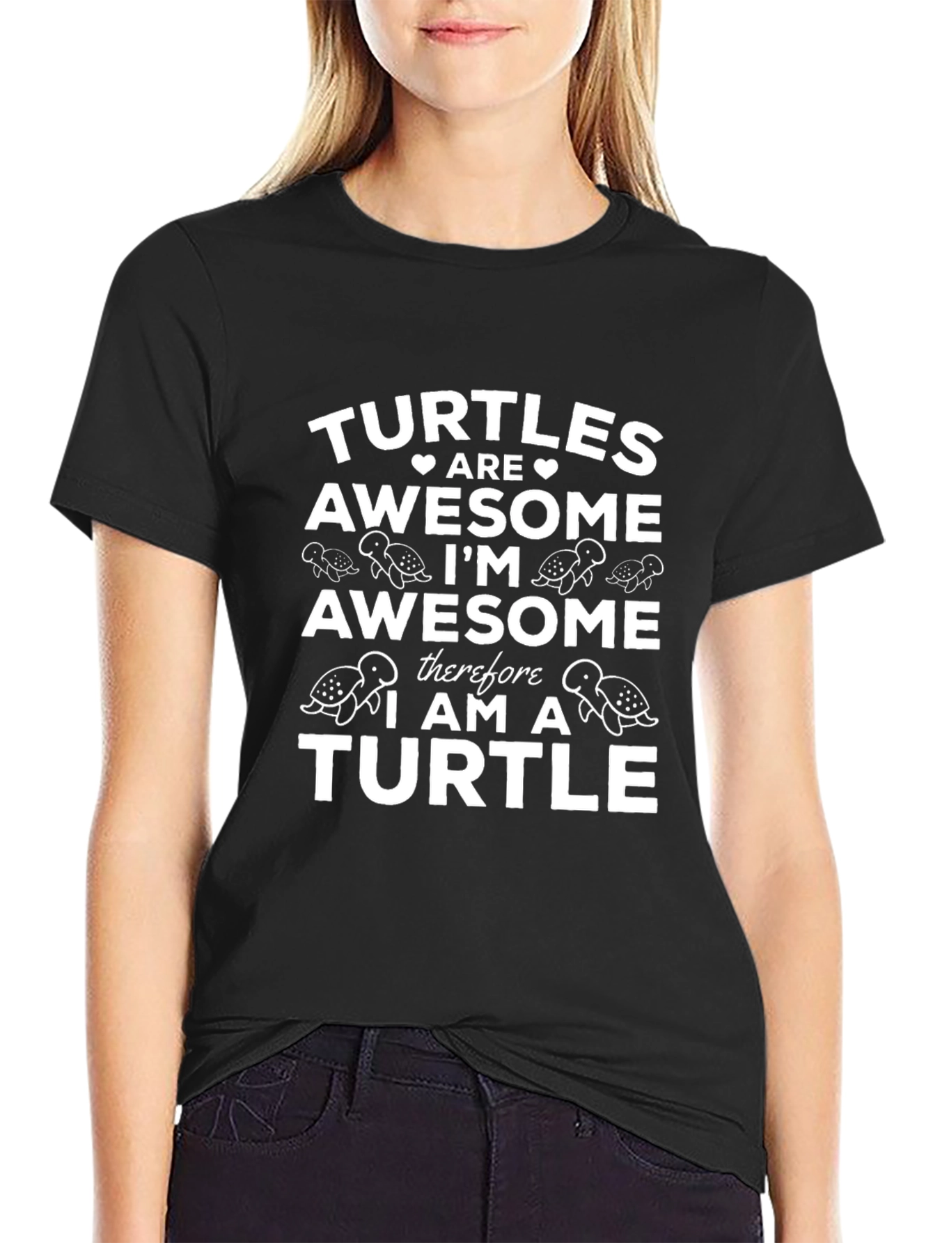 Turtles Are Awesome Black T-Shirt