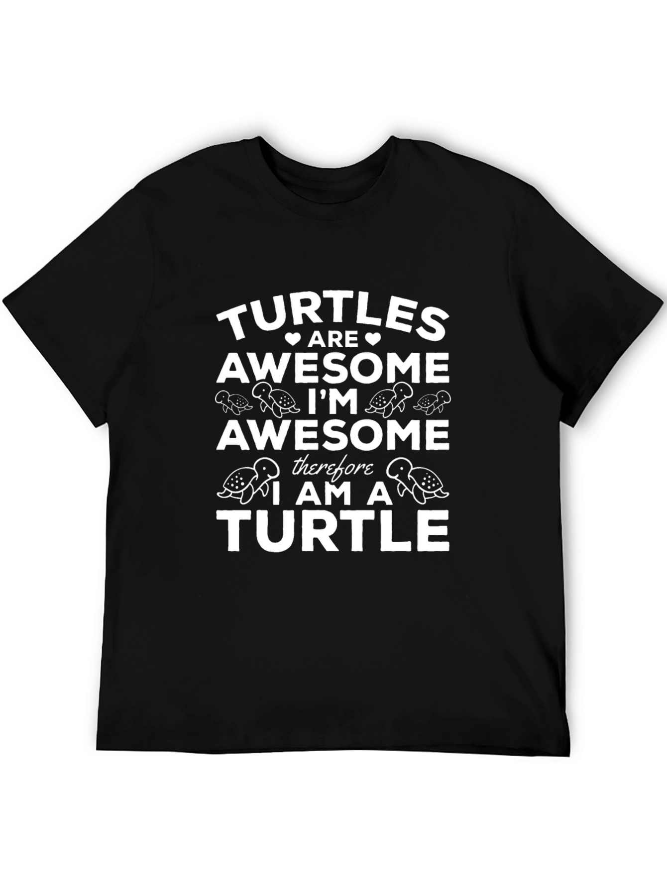 Turtles Are Awesome Black T-Shirt