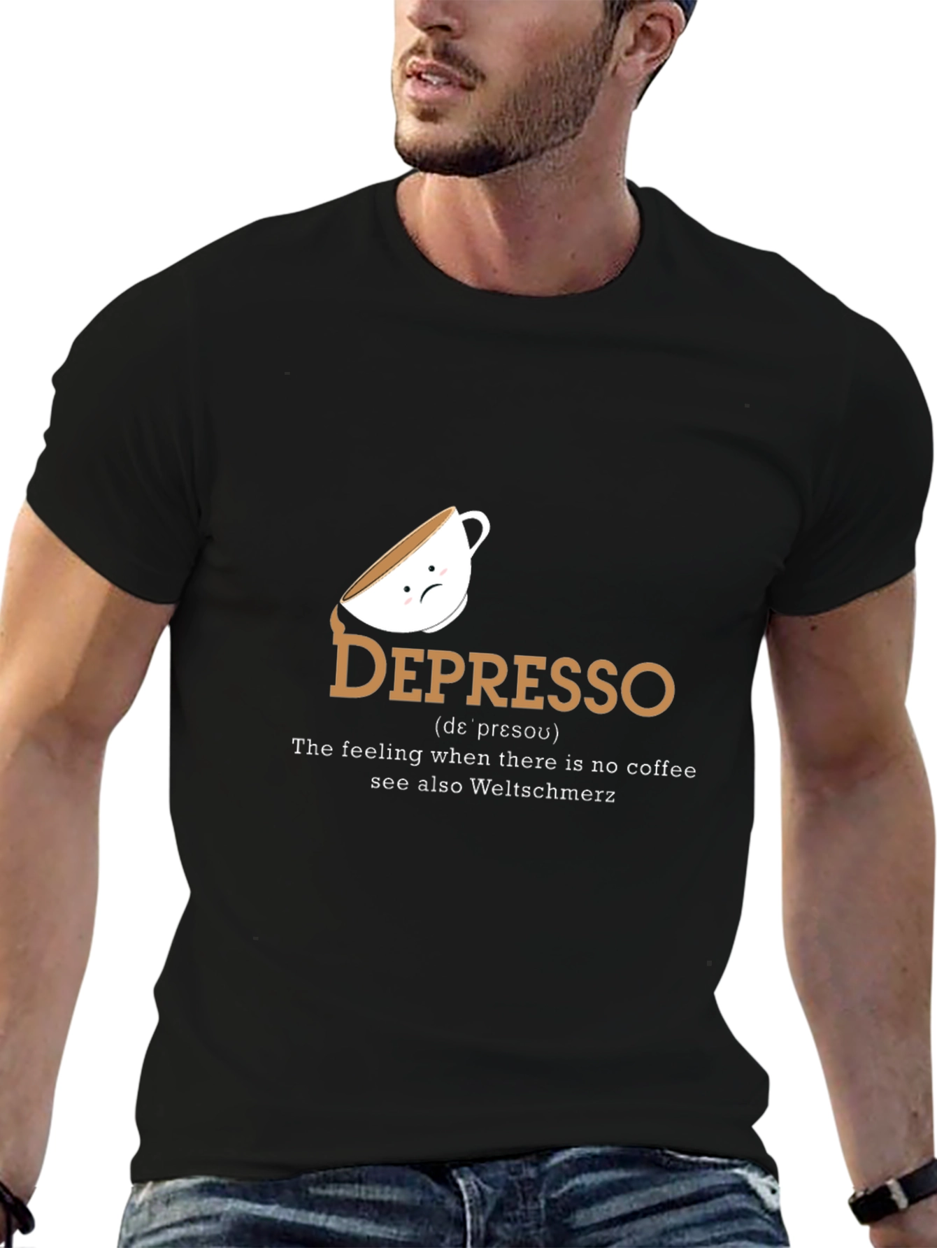 Depresso Graphic T-Shirt - Coffee Lover Tee
