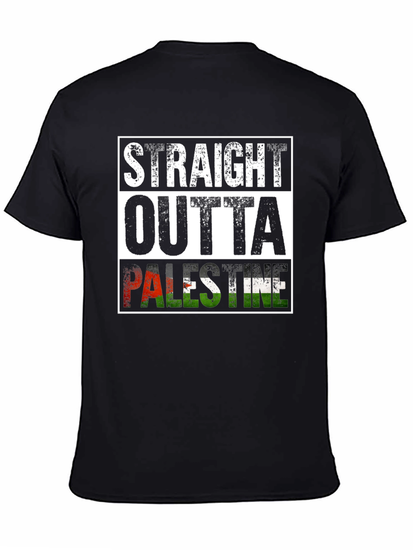 Straight Outta Palestine Black T-Shirt