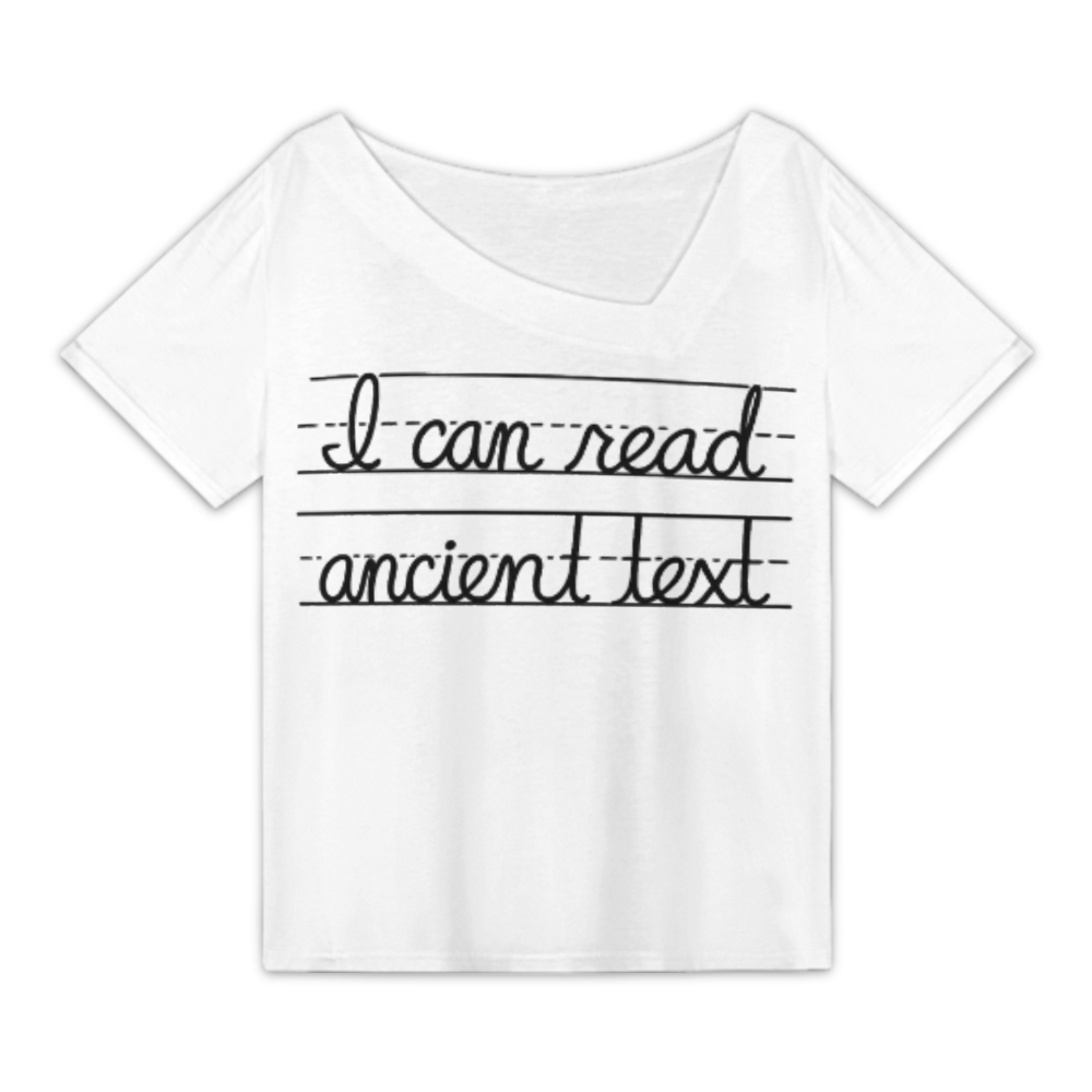I Can Read Ancient Text Graphic Tee – Funny Cursive Writing Humor Shirt(z966)